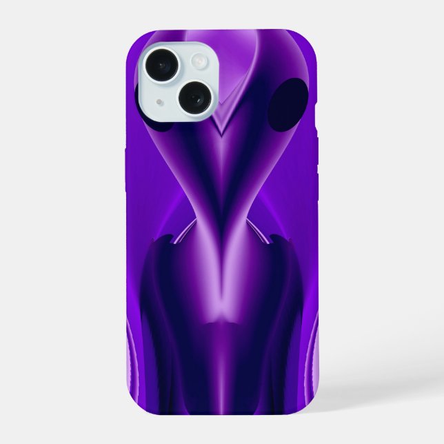 3D Lila Regenbogenträume , Alien iPhone 15 Hülle (Rückseite)