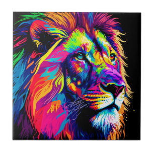 3d Lion Portrait Digitale Kunst Fliese