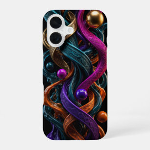 3D Liquid Gold Teal Magenta iPhone-Hülle iPhone 16 Hülle