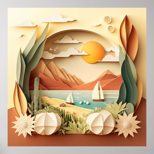 3D-Look für niedliche Ozeanliebhaber Poster (Vorne)