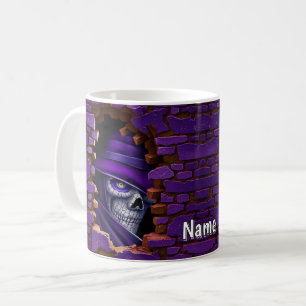 3D-Look-Mauer-Breakfast Beängstigend Skelettwand Kaffeetasse