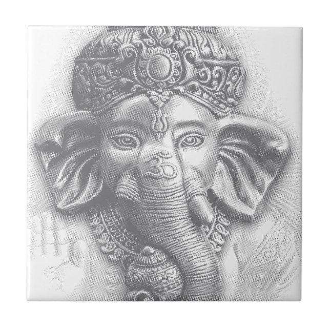 3d Lord Ganesha - OM Fliese (Vorderseite)