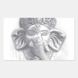 3D Lord Ganesha - Om Rechteckiger Aufkleber