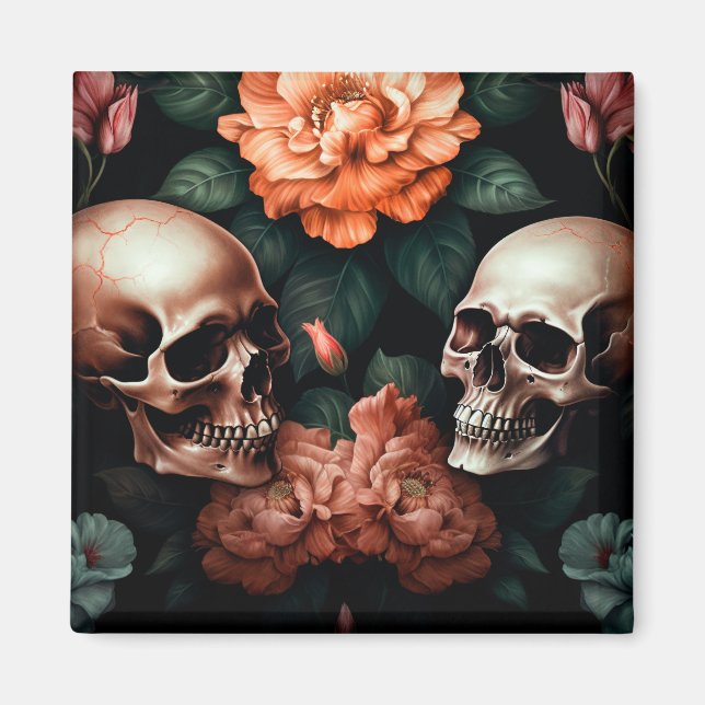 3D Lovers Skull Magnet (Vorne)