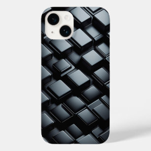3D Luxus-Schwarz-Metallisches Handyhülle - Elegles Case-Mate iPhone 14 Hülle