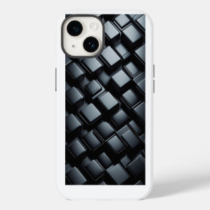 3D Luxus-Schwarz-Metallisches Handyhülle - Elegles iPhone 14 Hülle