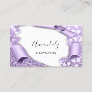3D Makeup Event Plane Lila Violet Glitzer Visitenkarte