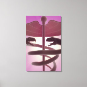 3D. medizinische Kadukeus Leinwanddruck