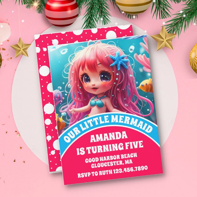 3D Meerjungfrau unter dem Meer Geburtstag Einladung (Von Creator hochgeladen)