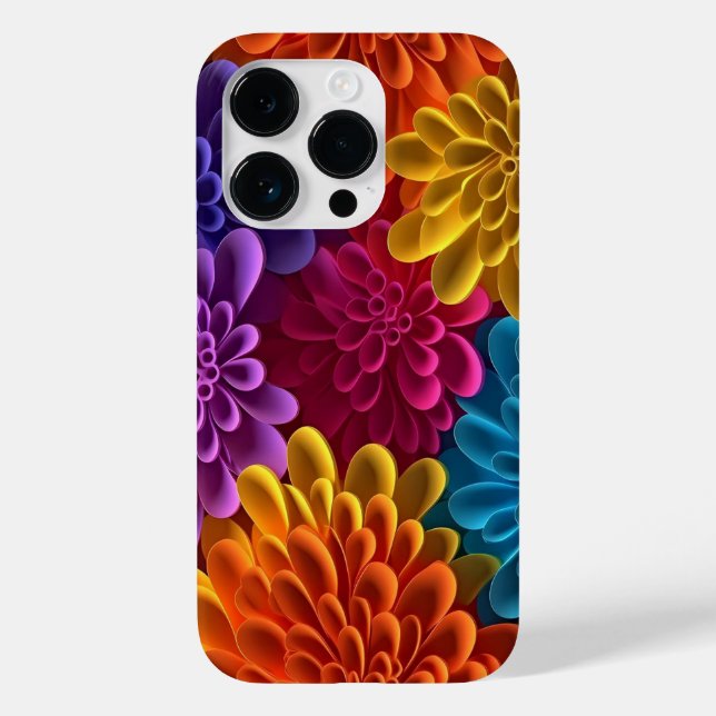 3D mehrfarbige Blume Case-Mate iPhone Hülle (Rückseite)