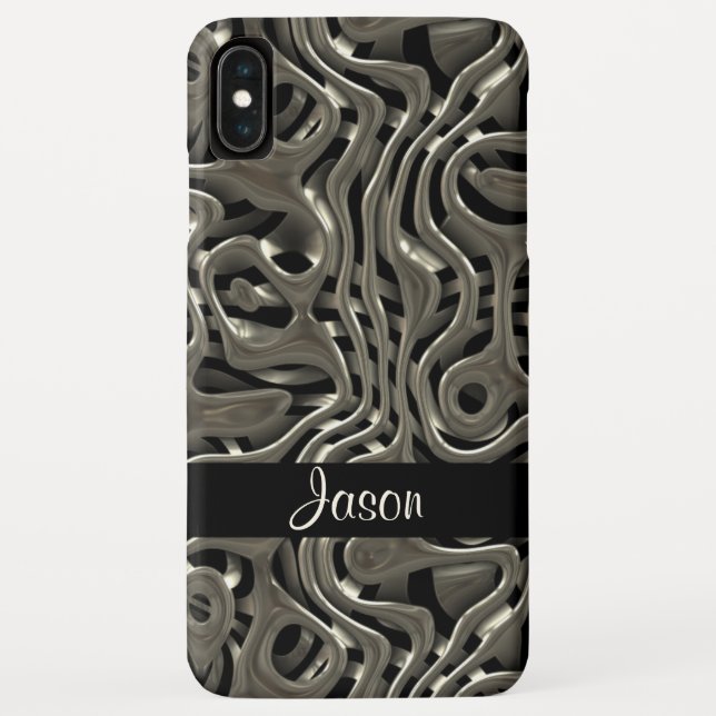 3D-Metalldesign mit individuelle Name Case-Mate iPhone Hülle (Rückseite)