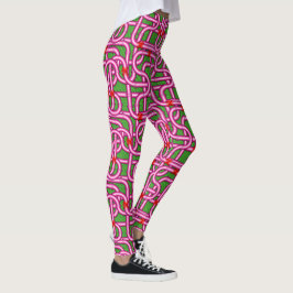 3D Metallic Woven Pipes Leggings