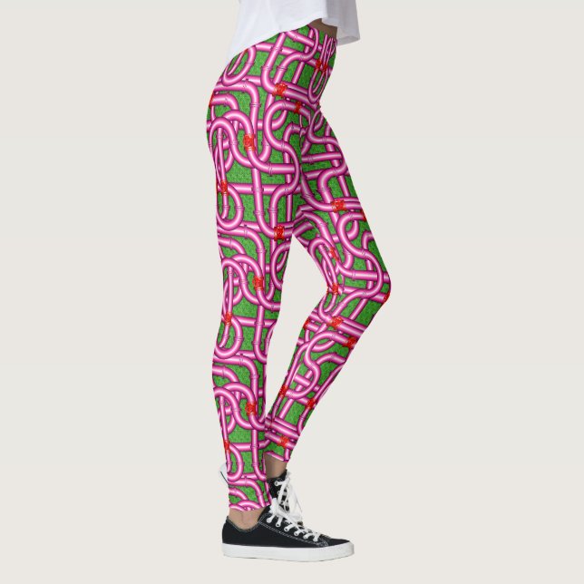 3D Metallic Woven Pipes Leggings (Rechts)