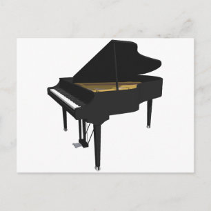 3D-Modell: Black Grand Piano: Postkarte