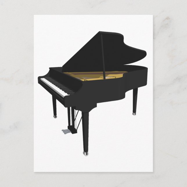 3D-Modell: Black Grand Piano: Postkarte (Vorderseite)