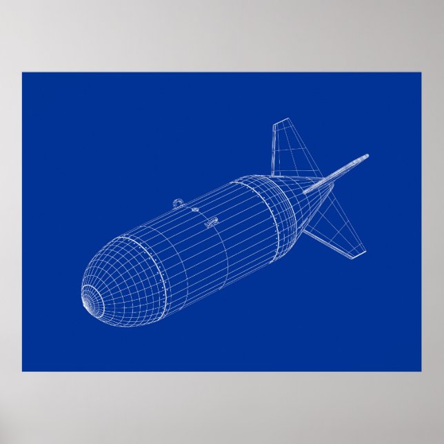 3D-Modell einer nuklearen Gravitationsbombe Poster (Vorne)