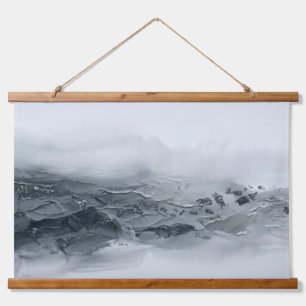 3D Moderne abstrakte Impasto Schwarz-Weiß-Dekorati Wandteppich Mit Holzrahmen