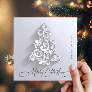 3D Modernes Ornament Weihnachtsbaum Gruß Einfach Feiertagskarte