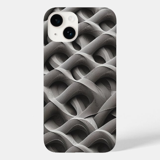 3D Monochrome Architectural Weave Phone Case  (Rückseite)