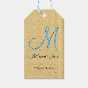 3d Monogram Embossed Gold Geschenkanhänger