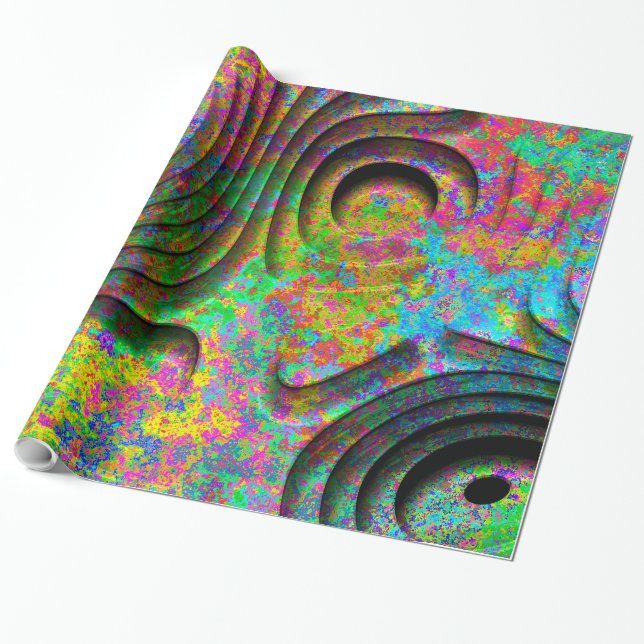 3D-Muster 2 Geschenkpapier (Ungerollt)