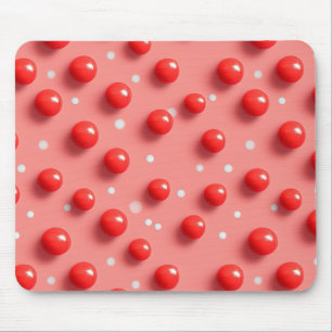 3D-Muster für rote und weiße Polka-Punkte Mousepad