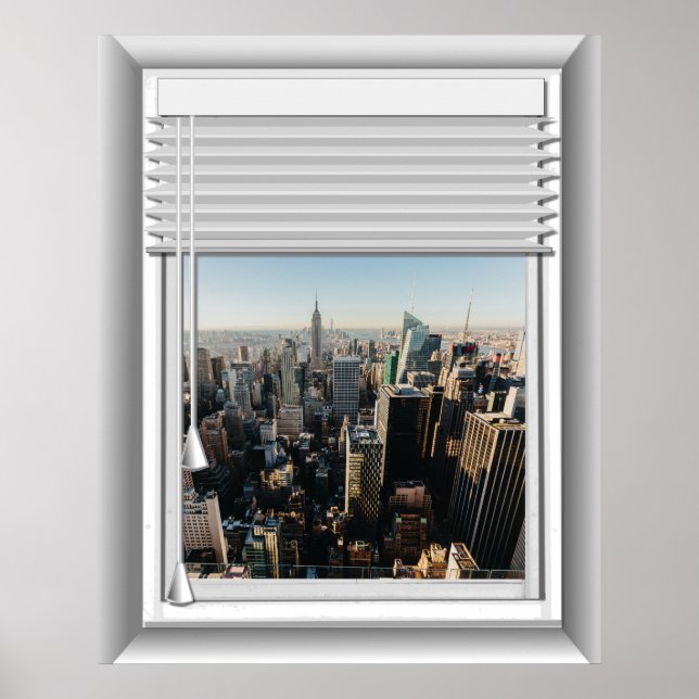 3D New York City Fake Window View Poster (Vorne)