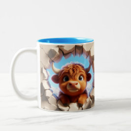 3D Niedlich Baby Cow Hot Cocoa Kaffees Tiere Zweifarbige Tasse