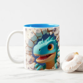 3D Niedlich Baby Dinosaurier Hot Cocoa Kaffee Tier Zweifarbige Tasse