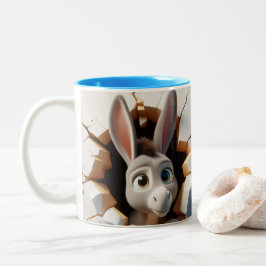 3D Niedlich Baby Donkey Hot Cocoa Kaffee Tiere Tas Zweifarbige Tasse