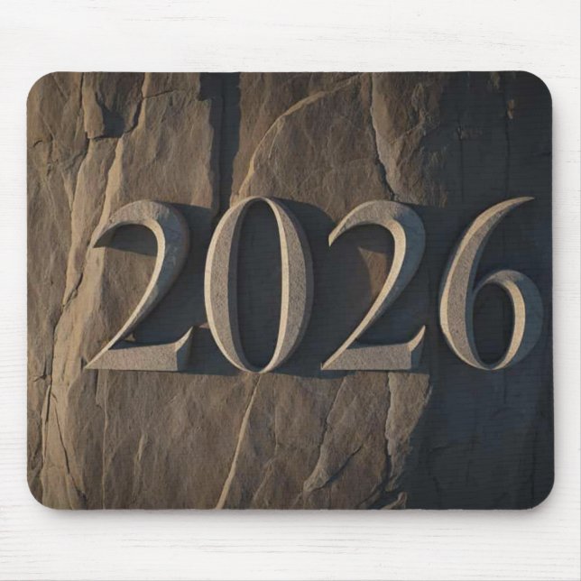 3D-Nummerndesign für das neue Jahr 2026 Mousepad (Vorne)