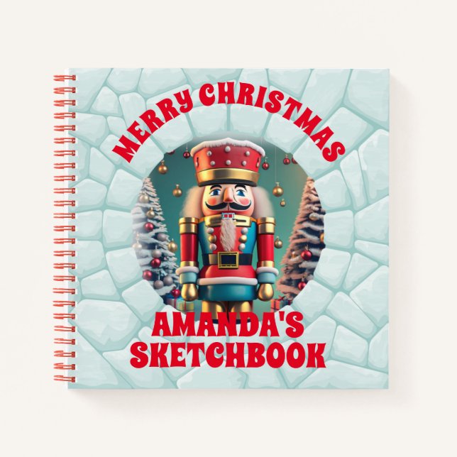 3D Nutcracker Weihnachtskids Personalisiert Notizbuch (Vorderseite)
