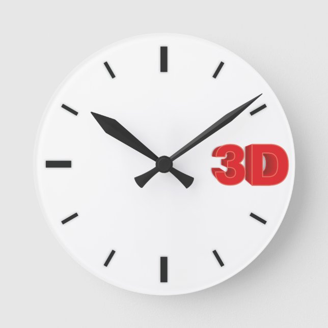 3D O'Clock 1. Runde Wanduhr (Vorderseite)
