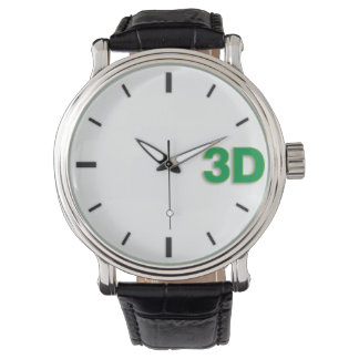 3D O'Clock 2-Gr. Armbanduhr