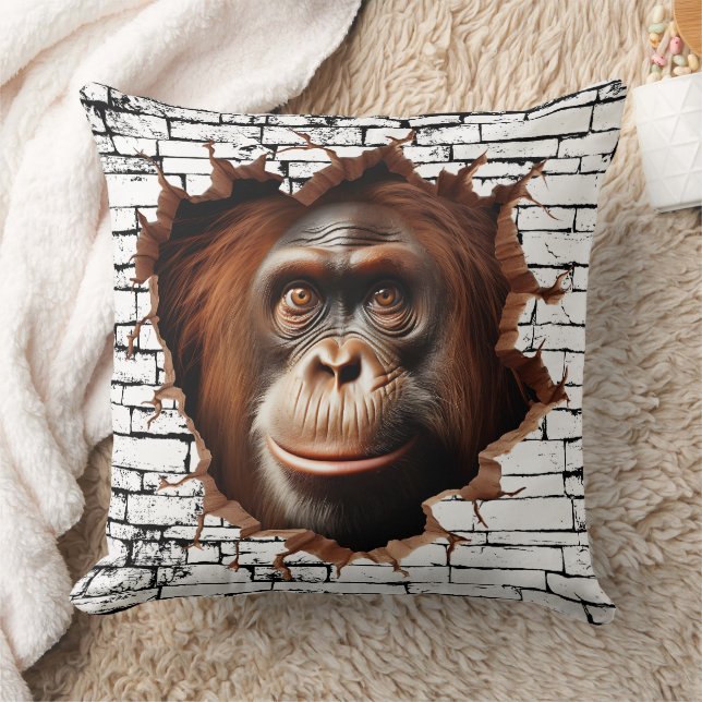 3D Orangutan Mauer Break - The Restaurant Kissen (Decke)