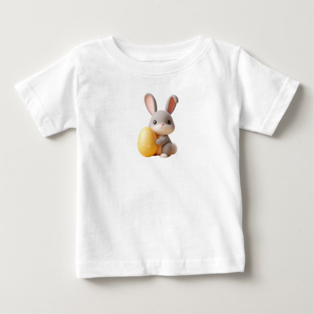 3D Ostersonne mit einem lebendigen Ei Baby T-shirt (Vorderseite)