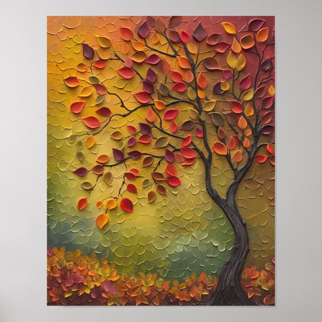 3D Painting Autumn Tree Poster (Vorne)