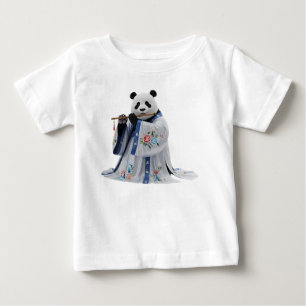 3D-Panda in traditionellem chinesischem Hanfu Baby T-shirt