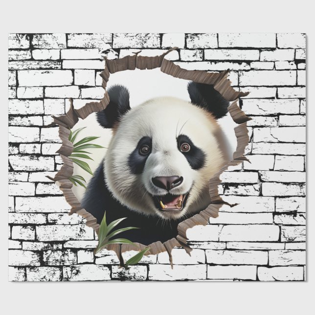 3D Panda Wall Break - The Restaurant Geschenkpapier (Flach)