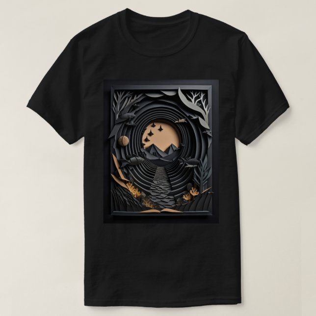 3D Paper Art Design T - Shirt (Design vorne)