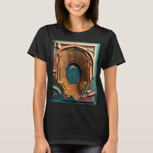 3D Paper Art Design T - Shirt
