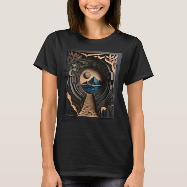 3D Paper Art Design T - Shirt (Vorderseite)