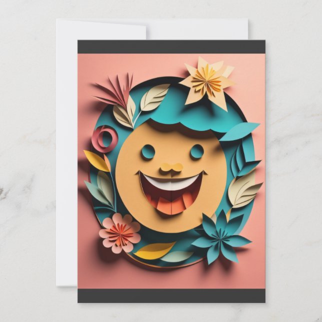 3D Paper Art Design T - Shirt Einladung (Vorderseite)