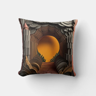 3D Paper Art Design T - Shirt Kissen