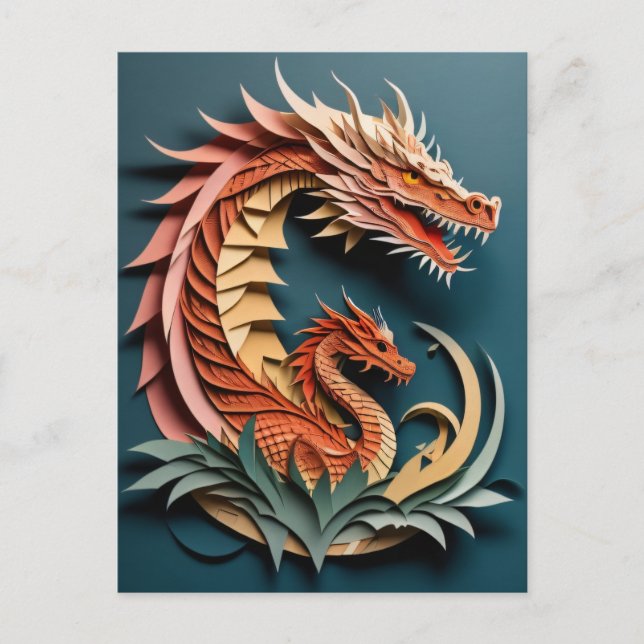 3D Paper Art Design T - Shirt Postkarte (Vorderseite)