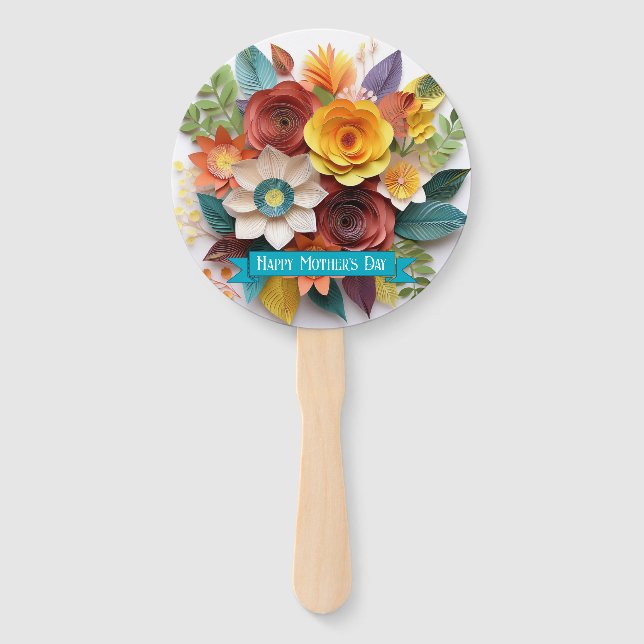 3D Paper Art Floral Mutter Tag Fächer (Vorderseite)