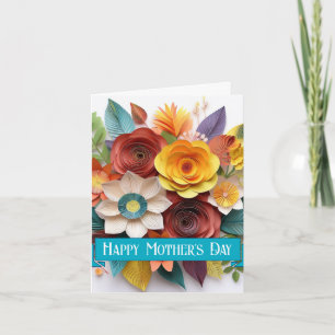 3D Paper Art Floral Mutter Tag Karte
