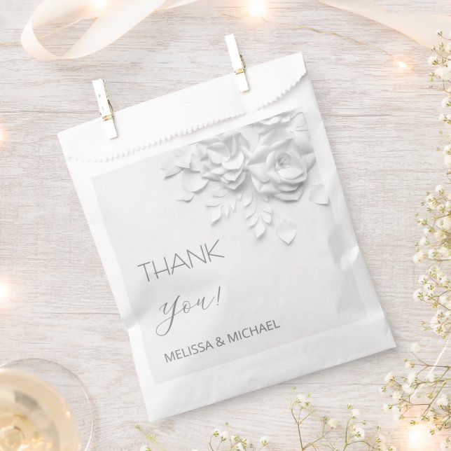 3D Paper Cut Roses Wedding Thank You Geschenktütchen (Ausgeschnitten)