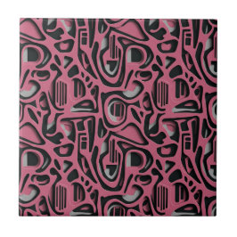 3D-Papierschnitt Luxus Rosa Silber Schwarz Kunst Fliese