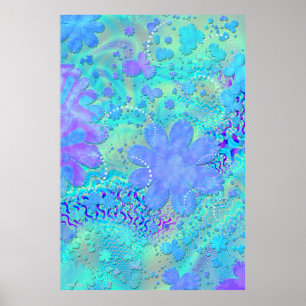 3D Pastel Blume Psychedelic Art Poster
